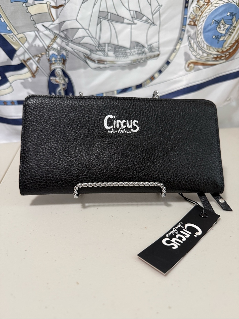 Circus by Sam Edelman Black Textured Slim Wallet NWT